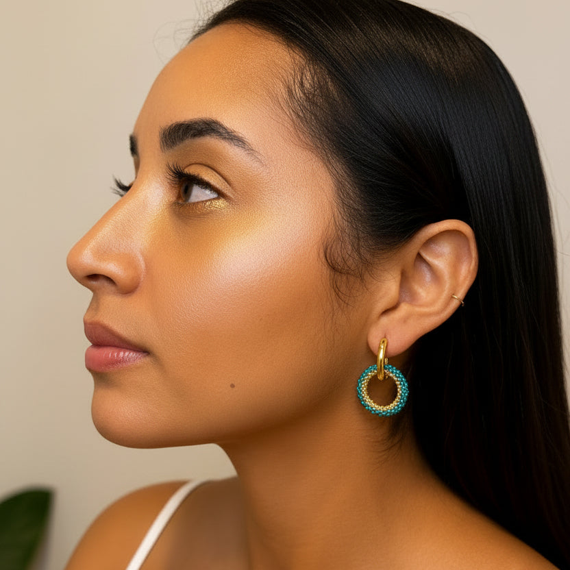 Mila Mini Hoops | Turquoise Blue