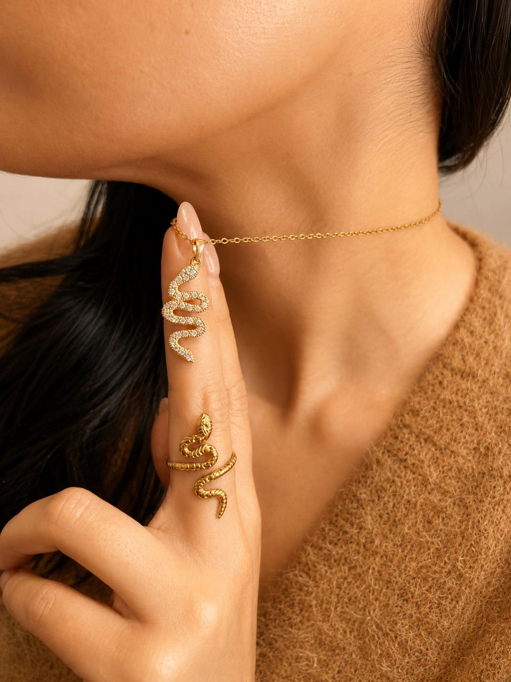 Golden Snake Pendant