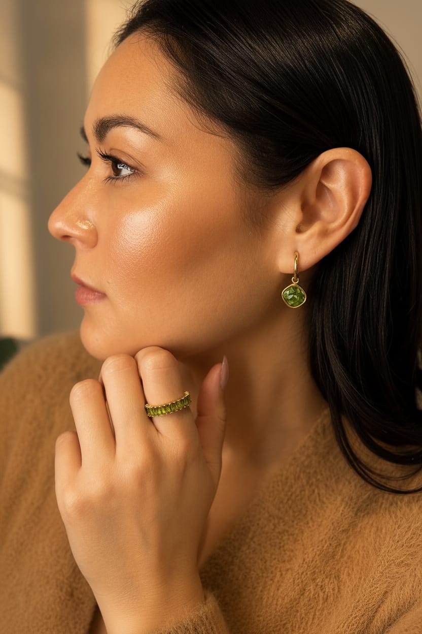 Emerald Glow Hoops