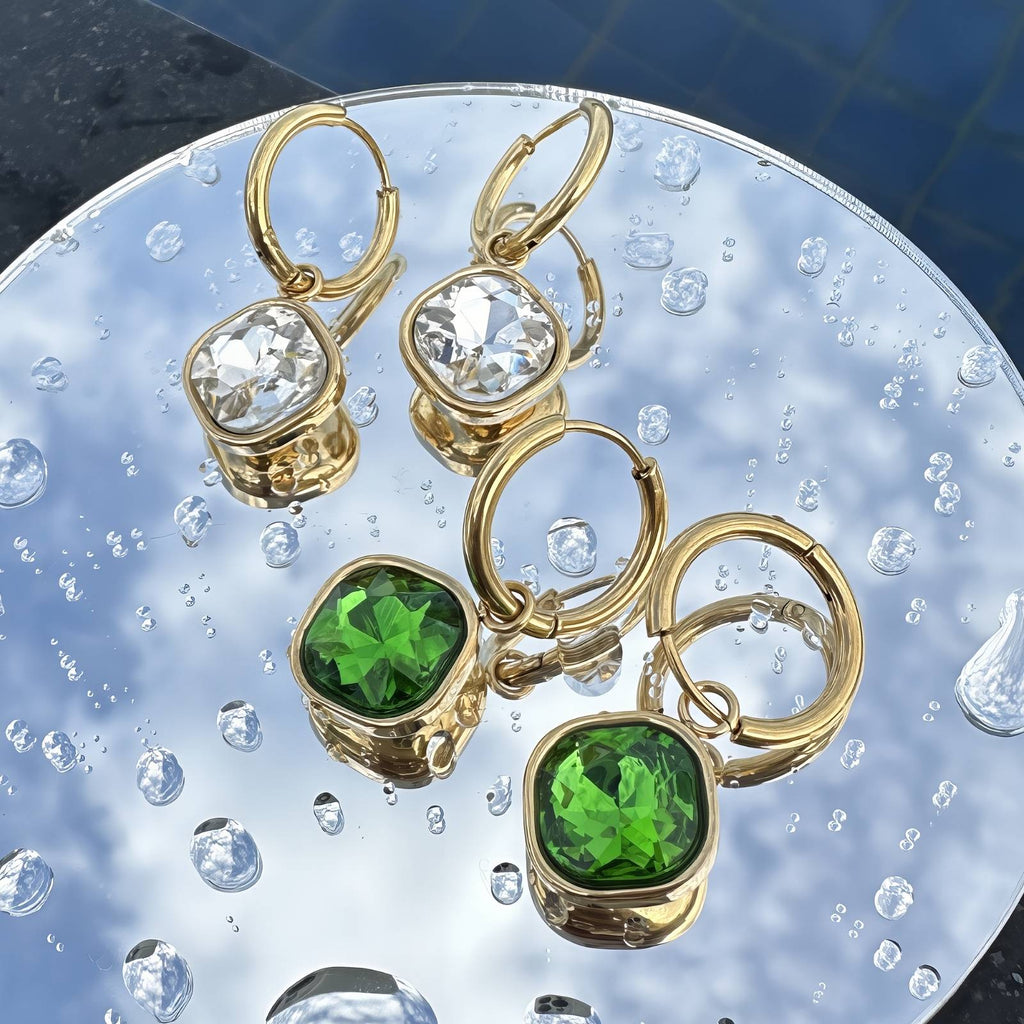 Emerald Glow Hoops
