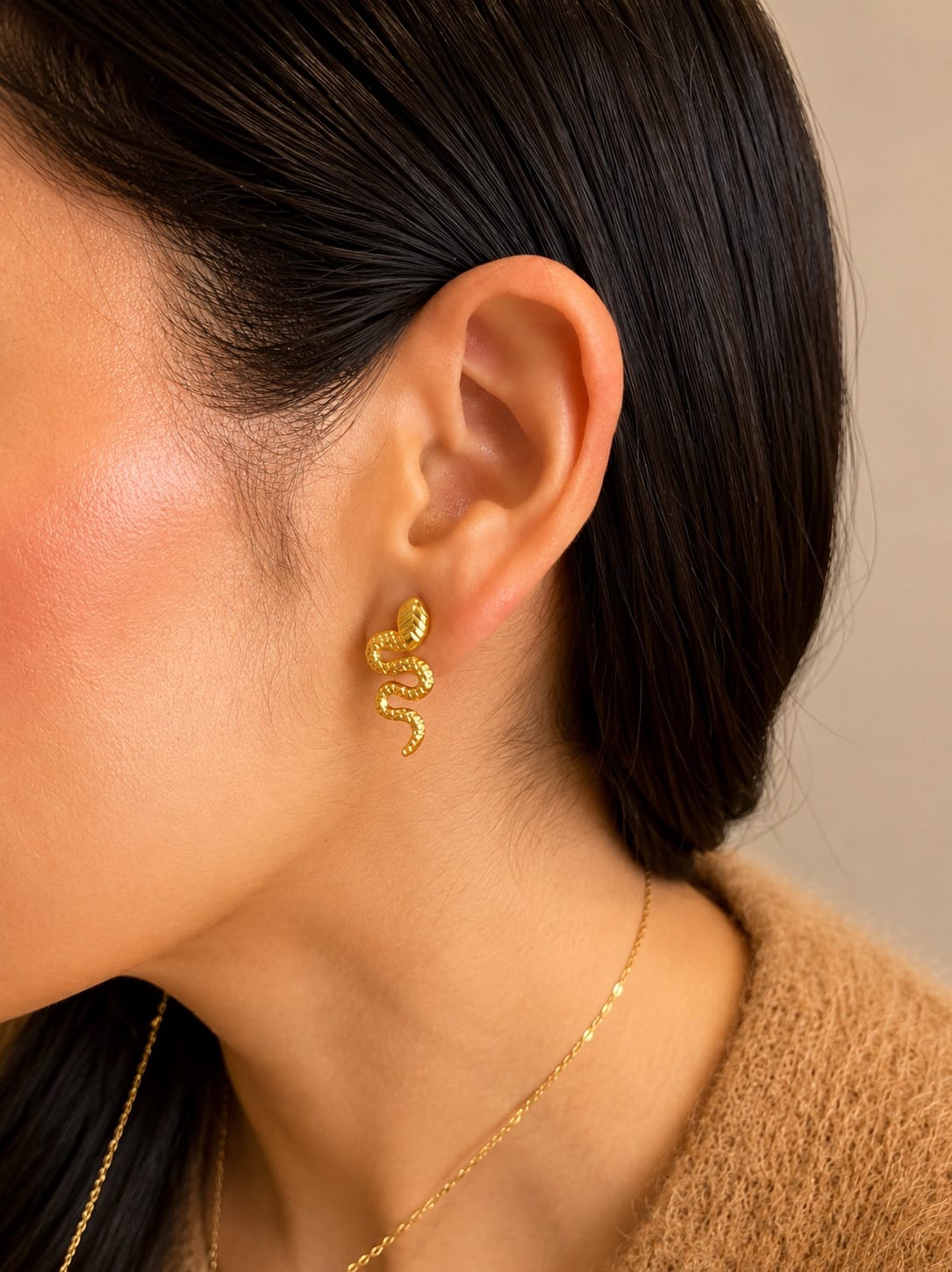 Golden Snake Studs