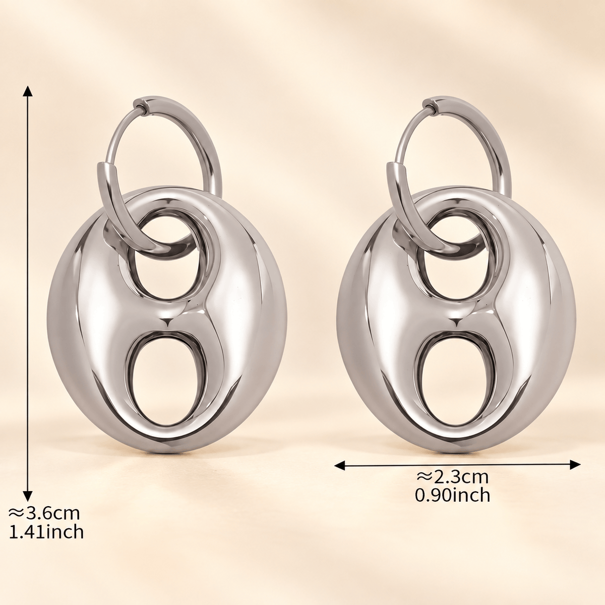 Bean Link Drop Earrings