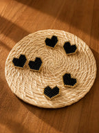Black Heart Gold Miyuki Studs