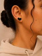 Black Heart Gold Miyuki Studs