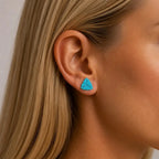 Turquoise Triangle Miyuki Studs