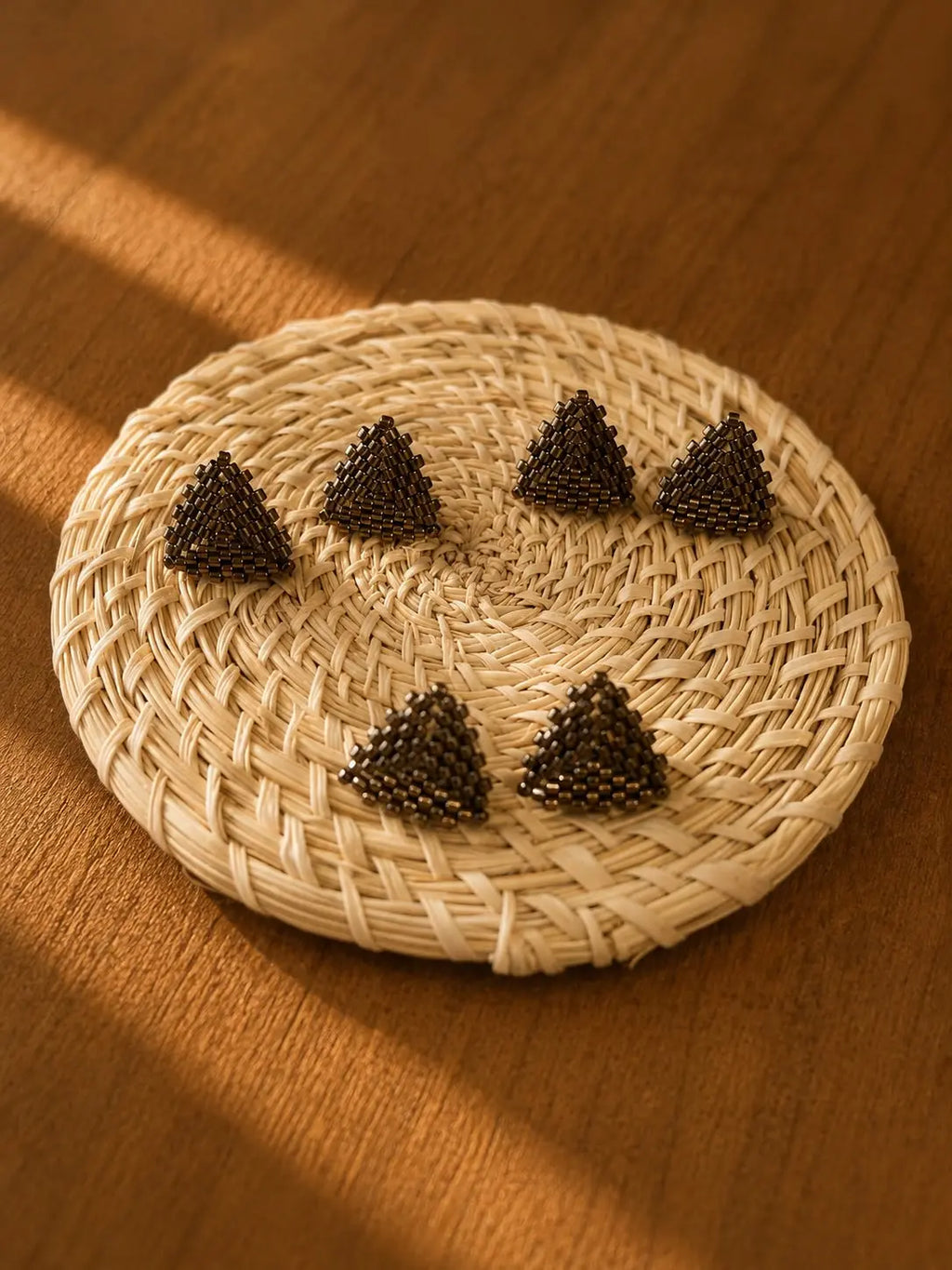 Bronze Triangle Miyuki Studs