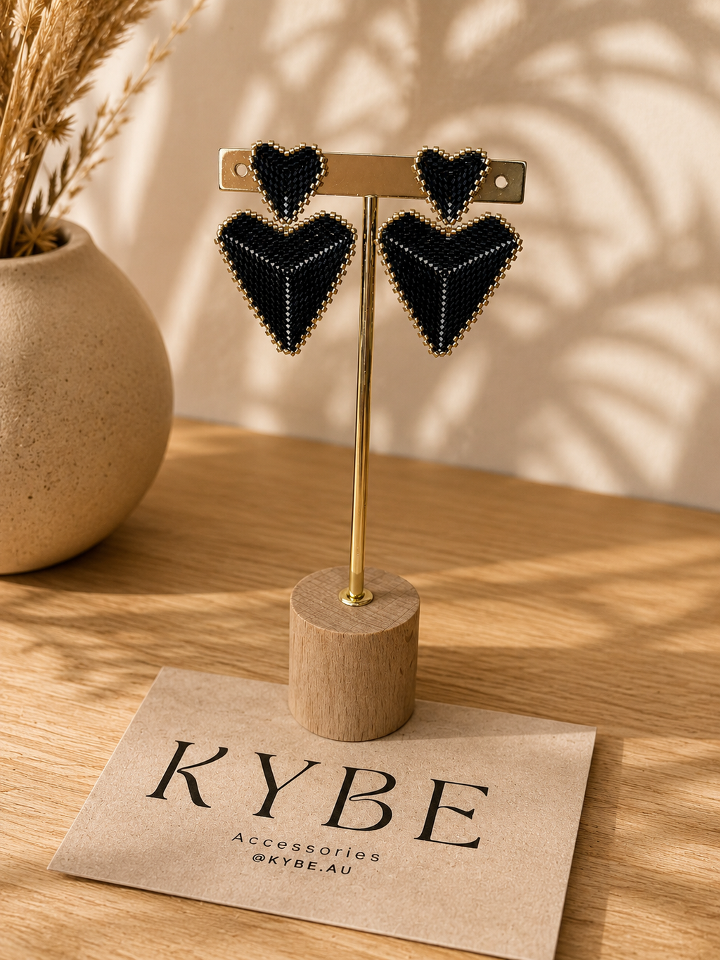 Black Heart Earrings