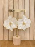 Ivory Bloom Mini Hoops