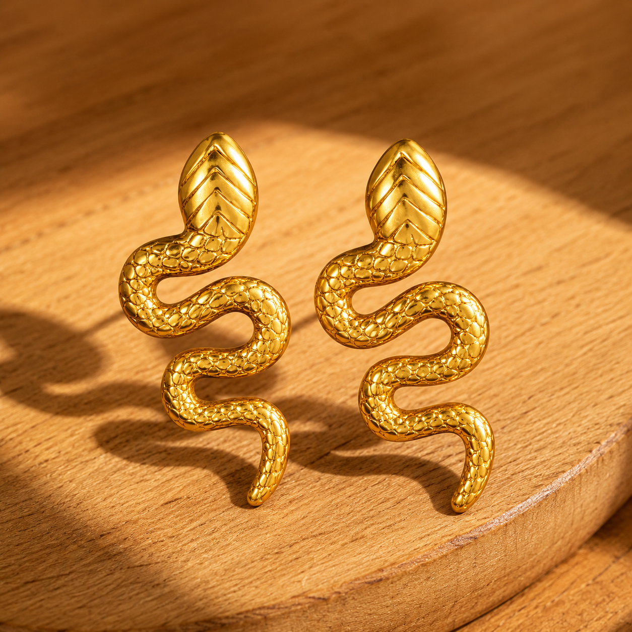 Golden Snake Studs