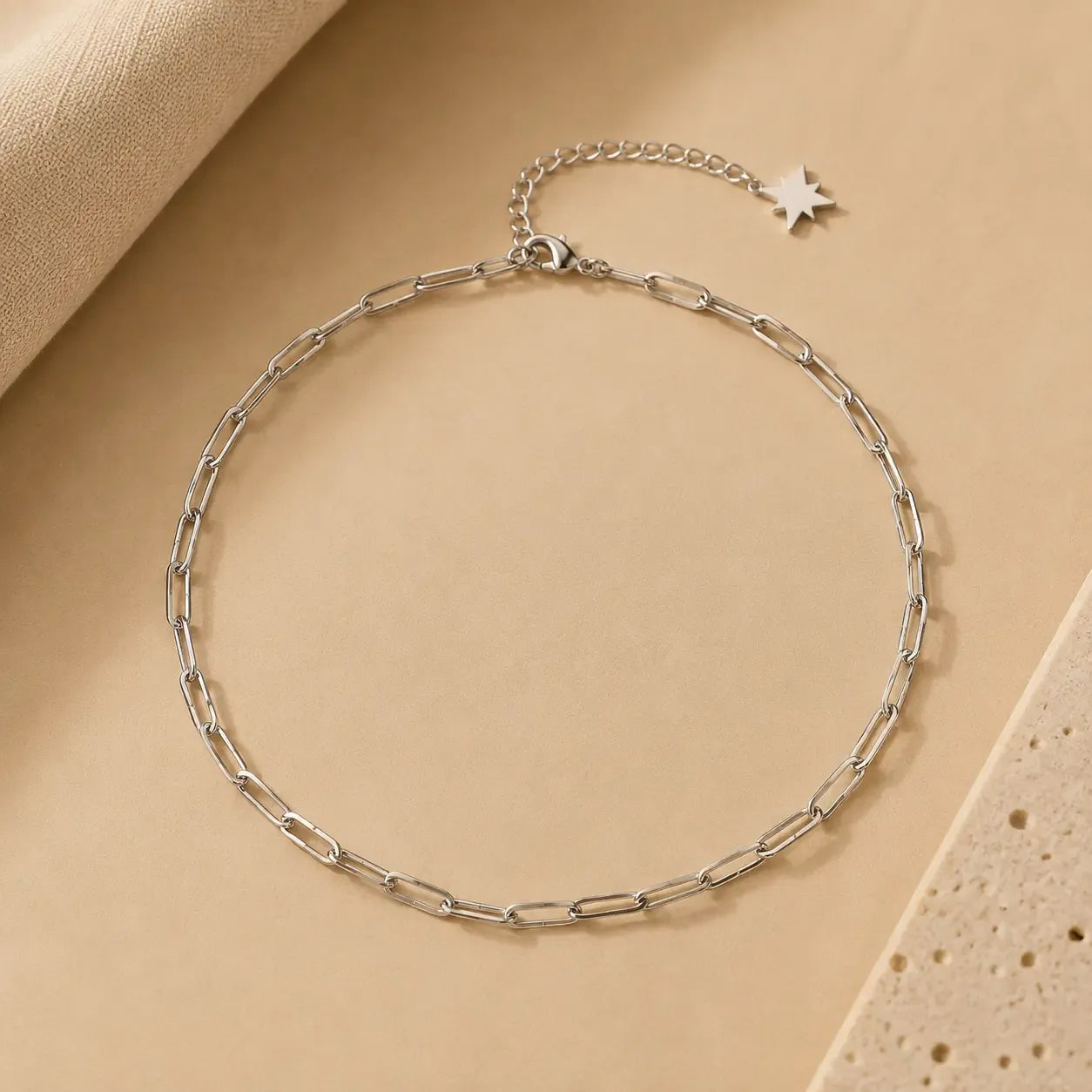 Paperclip Chain Necklace – Silver