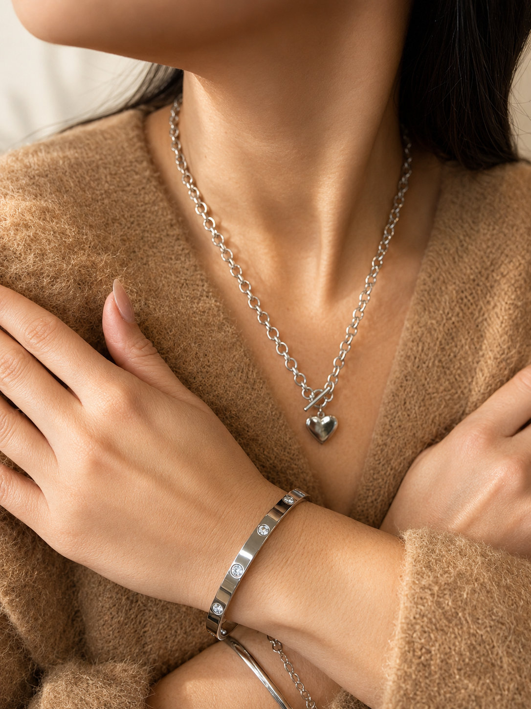 Dot Bangle |  Silver