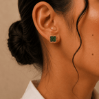 Green Flower Miyuki Studs