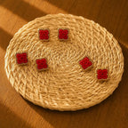 Red Flower Miyuki Studs