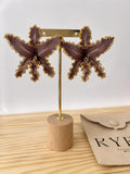 Maxi Orchids Earrings | Beige