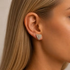 Silver Triangle Miyuki Studs