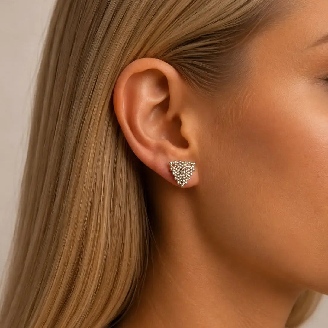 Silver Triangle Miyuki Studs
