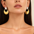 Alba Mixed Metal Crescent Earrings