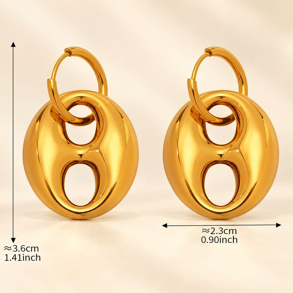 Bean Link Drop Earrings