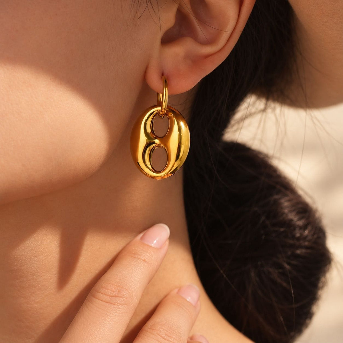 Bean Link Drop Earrings