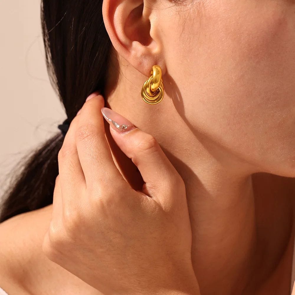 Sculpted Loop Stud Earrings