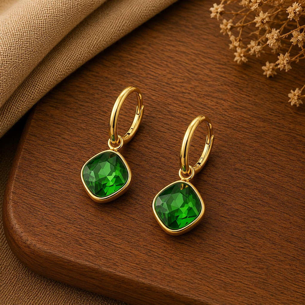 Emerald Glow Hoops