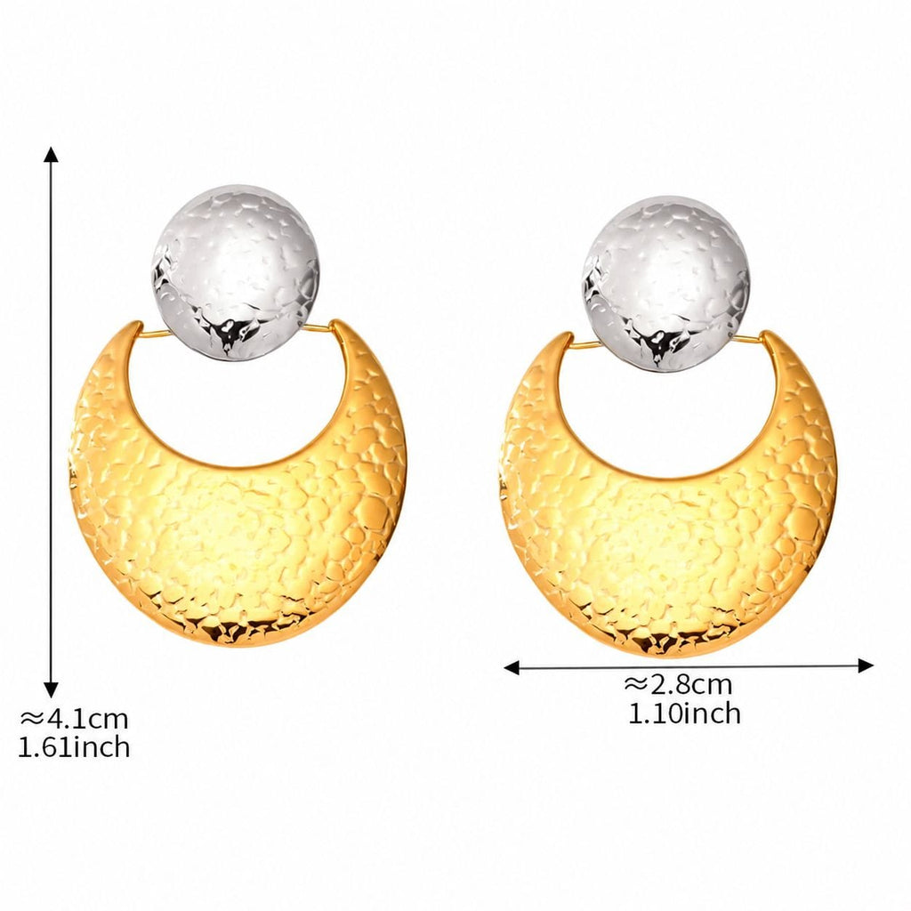 Alba Mixed Metal Crescent Earrings