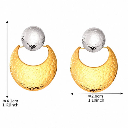 Alba Mixed Metal Crescent Earrings