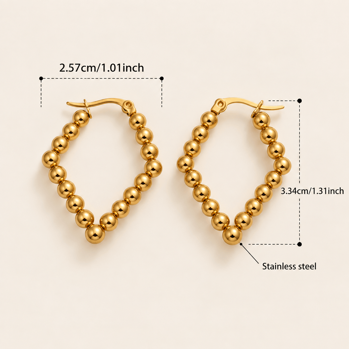 Beaded Drop Hoops