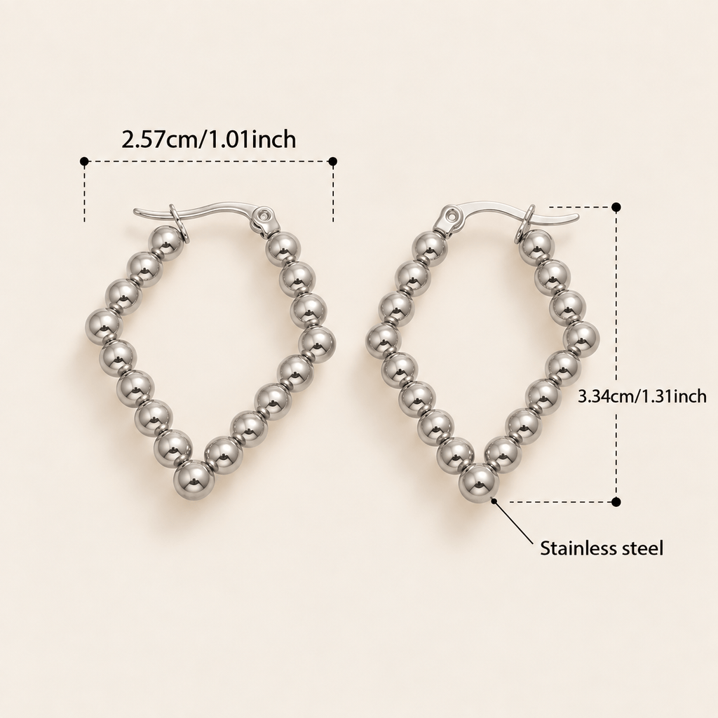 Beaded Drop Hoops