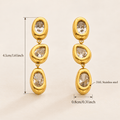 Trio Zircon Drop Earrings