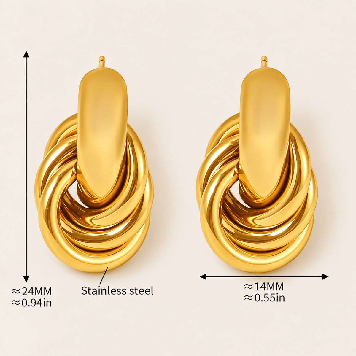 Sculpted Loop Stud Earrings