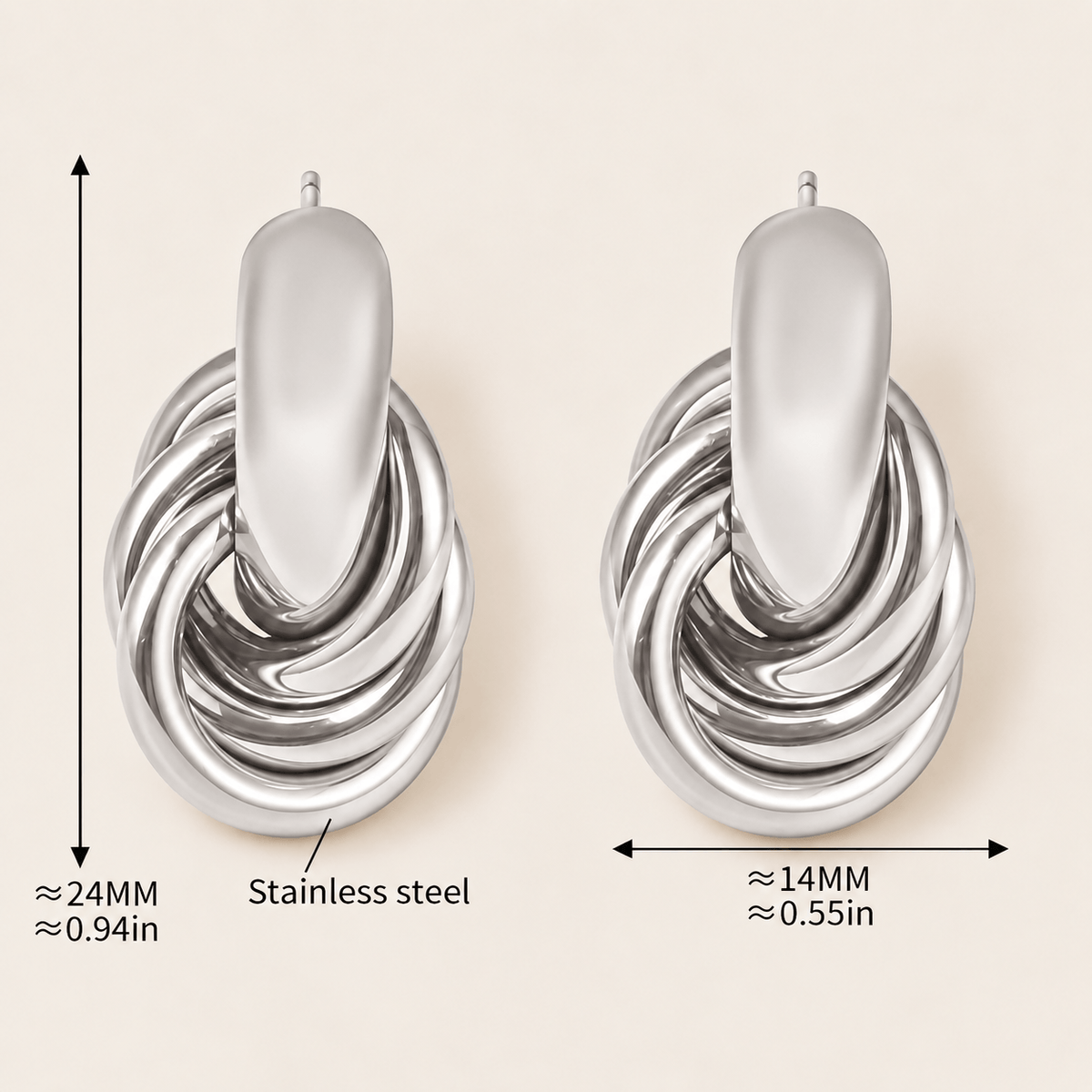Sculpted Loop Stud Earrings